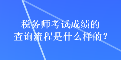 税务师考试成绩的查询流程是什么样的? 税务师考试成绩的查询流程是什么样的?