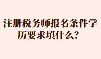 注册税务师报名条件学历要求填什么？