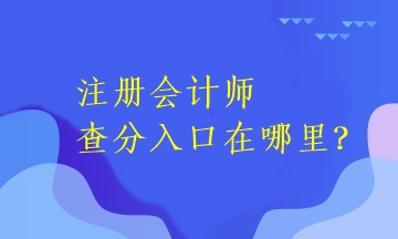 注册会计师查分入口在哪里？