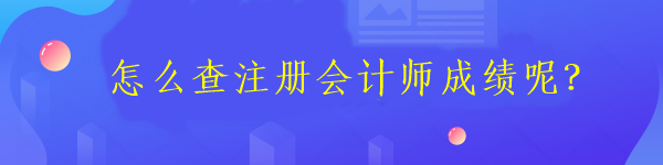 怎么查注册会计师成绩呢？