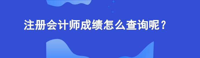 注册会计师成绩怎么查询呢？