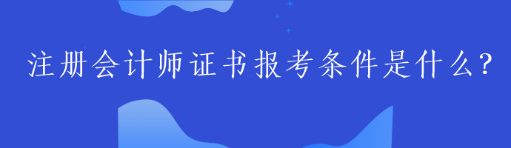 注册会计师证书报考条件是什么？