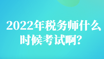 2022年税务师什么时候考试啊？