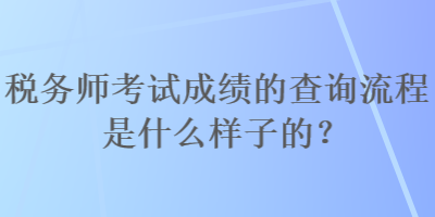 税务师考试成绩的查询流程是什么样子的? 税务师考试成绩的查询流程是什么样子的?
