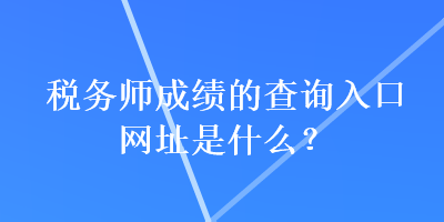 税务师成绩的查询入口网址是什么？