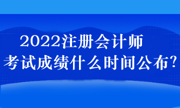2022注册会计师考试成绩什么时间公布？