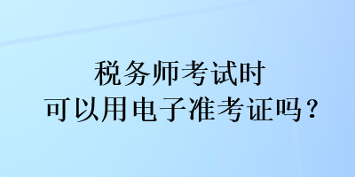 税务师考试时可以用电子准考证吗? 税务师考试时可以用电子准考证吗?