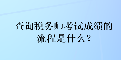 查询税务师考试成绩的流程是什么？