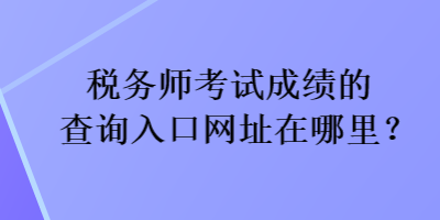 税务师考试成绩的查询入口网址在哪里？