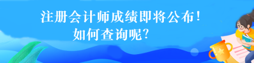 注册会计师成绩即将公布！如何查询呢？
