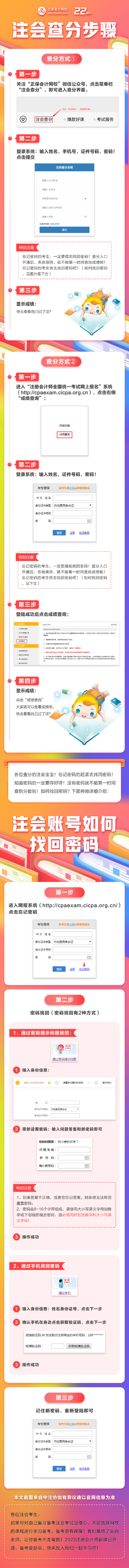 注会查分及找回密码步骤