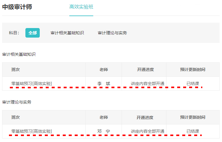 审计师课程进度