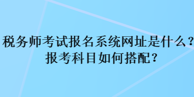 税务师考试报名系统网址是什么?报考科目如何搭配? 税务师考试报名系统网址是什么?报考科目如何搭配?