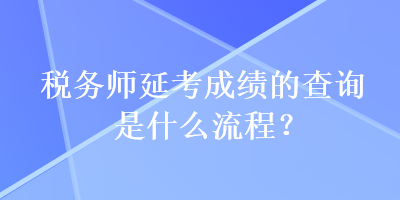 税务师延考成绩的查询是什么流程？
