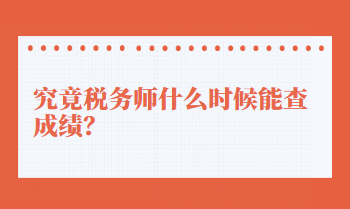 究竟税务师什么时候能查成绩