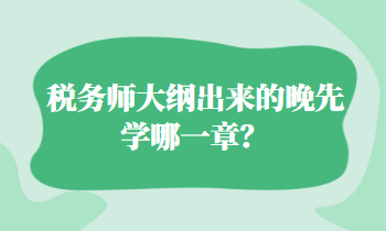 税务师大纲出来的晚先学哪一章