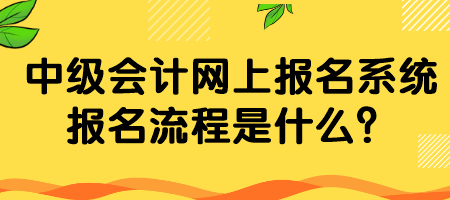中级会计网上报名系统报名流程是什么？