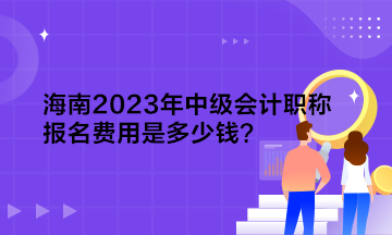 海南2023年中级会计职称报名费用是多少钱? 海南2023年中级会计职称报名费用是多少钱?