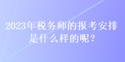 2023年税务师的报考安排是什么样的呢? 2023年税务师的报考安排是什么样的呢?