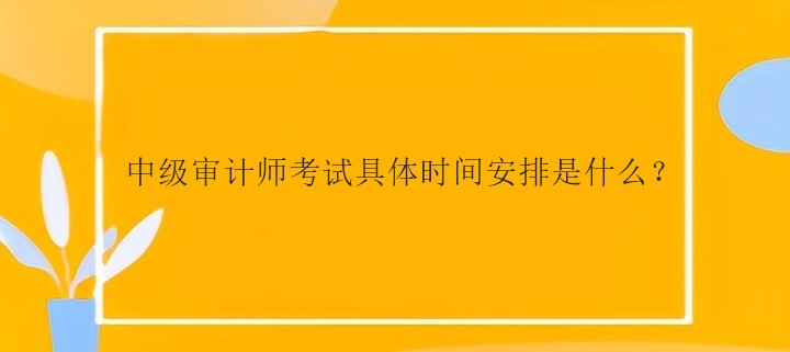 中级审计师考试具体时间安排是什么? 中级审计师考试具体时间安排是什么?