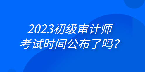 2023年初级审计师考试时间公布了吗？