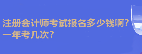 注册会计师考试报名多少钱啊？一年考几次？