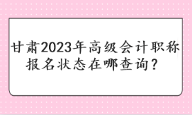 甘肃2023年高级会计职称报名状态在哪查询？