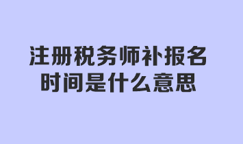 注册税务师补报名时间是什么意思