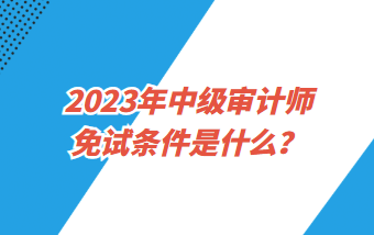 2023年中级审计师免试条件是什么? 2023年中级审计师免试条件是什么?