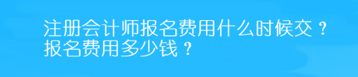 注册会计师报名费用什么时候交?报名费用多少钱? 注册会计师报名费用什么时候交?报名费用多少钱?