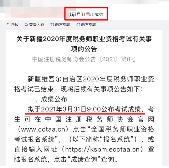 3月税务师延考成绩预计31日左右公布？！