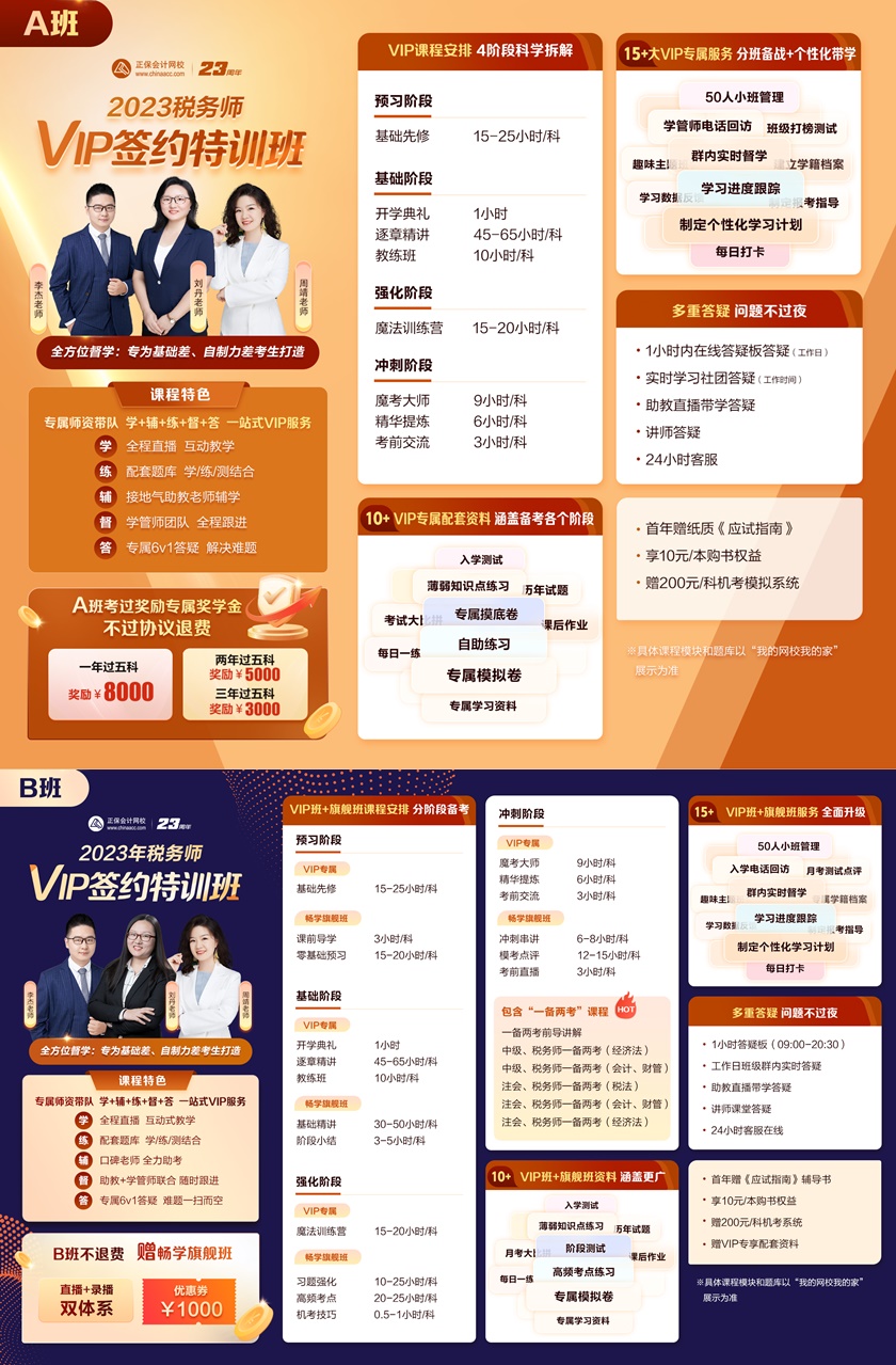 2023税务师VIP签约特训班包括什么？一张图带你详细了解