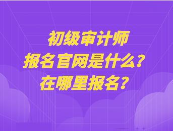 初级审计师报名官网是什么?在哪里报名? 初级审计师报名官网是什么?在哪里报名?