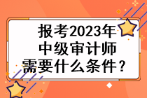 报考2023年中级审计师需要什么条件? 报考2023年中级审计师需要什么条件?