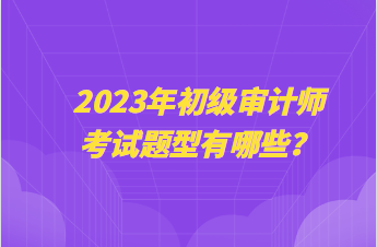 2023年初级审计师考试题型有哪些？
