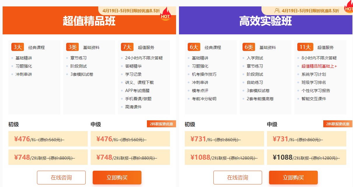 2023年上半年银行从业初中级购课专享-限时优惠8.5折！