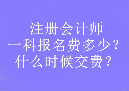 注册会计师一科报名费多少？什么时候交费？