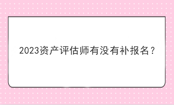 2023资产评估师有没有补报名？
