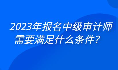 2023年报名中级审计师需要满足什么条件？