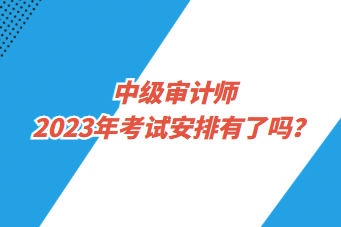 中级审计师2023年考试安排有了吗？