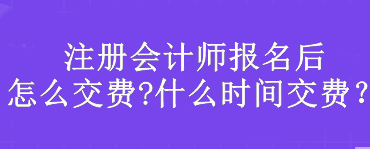 注册会计师报名后怎么交费?什么时间交费？
