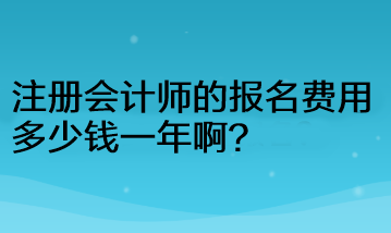 注册会计师的报名费用多少钱一年啊？
