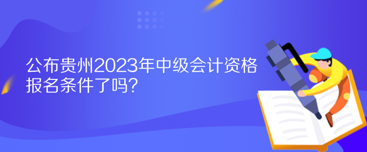 公布贵州2023年中级会计资格报名条件了吗？