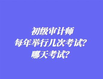 初级审计师每年举行几次考试?哪天考试? 初级审计师每年举行几次考试?哪天考试?