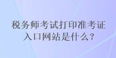 税务师考试打印准考证入口网站是什么？