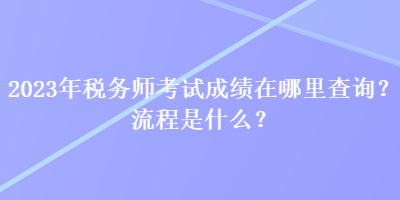 2023年税务师考试成绩在哪里查询?流程是什么? 2023年税务师考试成绩在哪里查询?流程是什么?