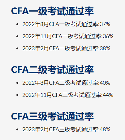 cfa考试通过率