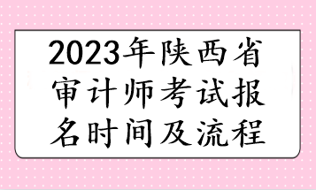 2023年陕西省审计师考试报名时间及流程 2023年陕西省审计师考试报名时间及流程