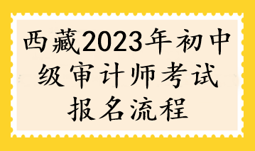 西藏2023年初中级审计师考试报名流程 西藏2023年初中级审计师考试报名流程