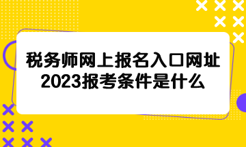 税务师网上报名入口网址2023报考条件是什么 税务师网上报名入口网址2023报考条件是什么